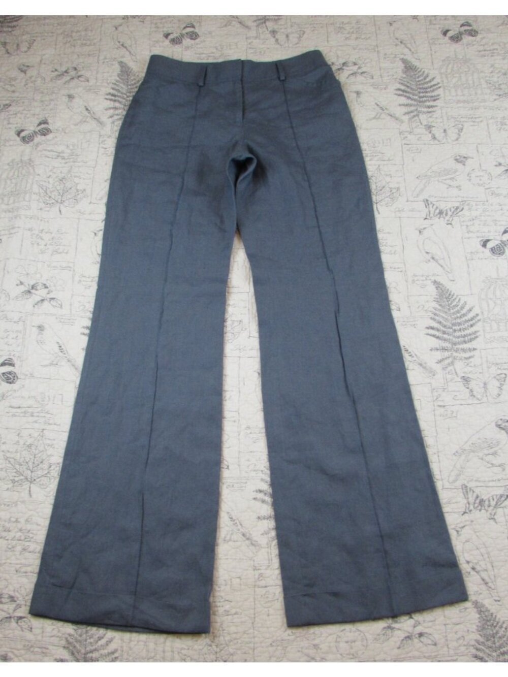 NEW J Crew Womens 100% linen seamed Pants Trouser Cuffed 77388 Dusty blue size 6
